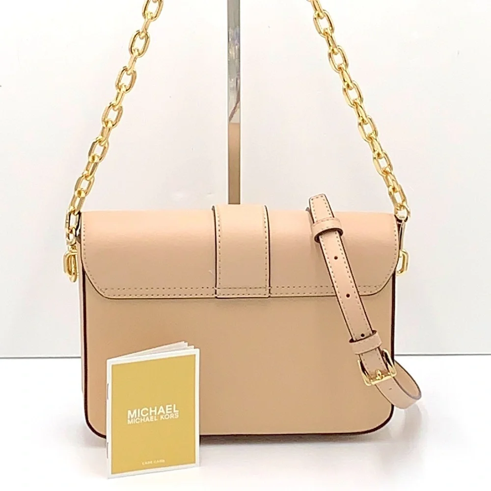 MICHAEL KORS CARMEN MEDIUM CONVERTIBLE SHOULDER BAG BUFF COLOR